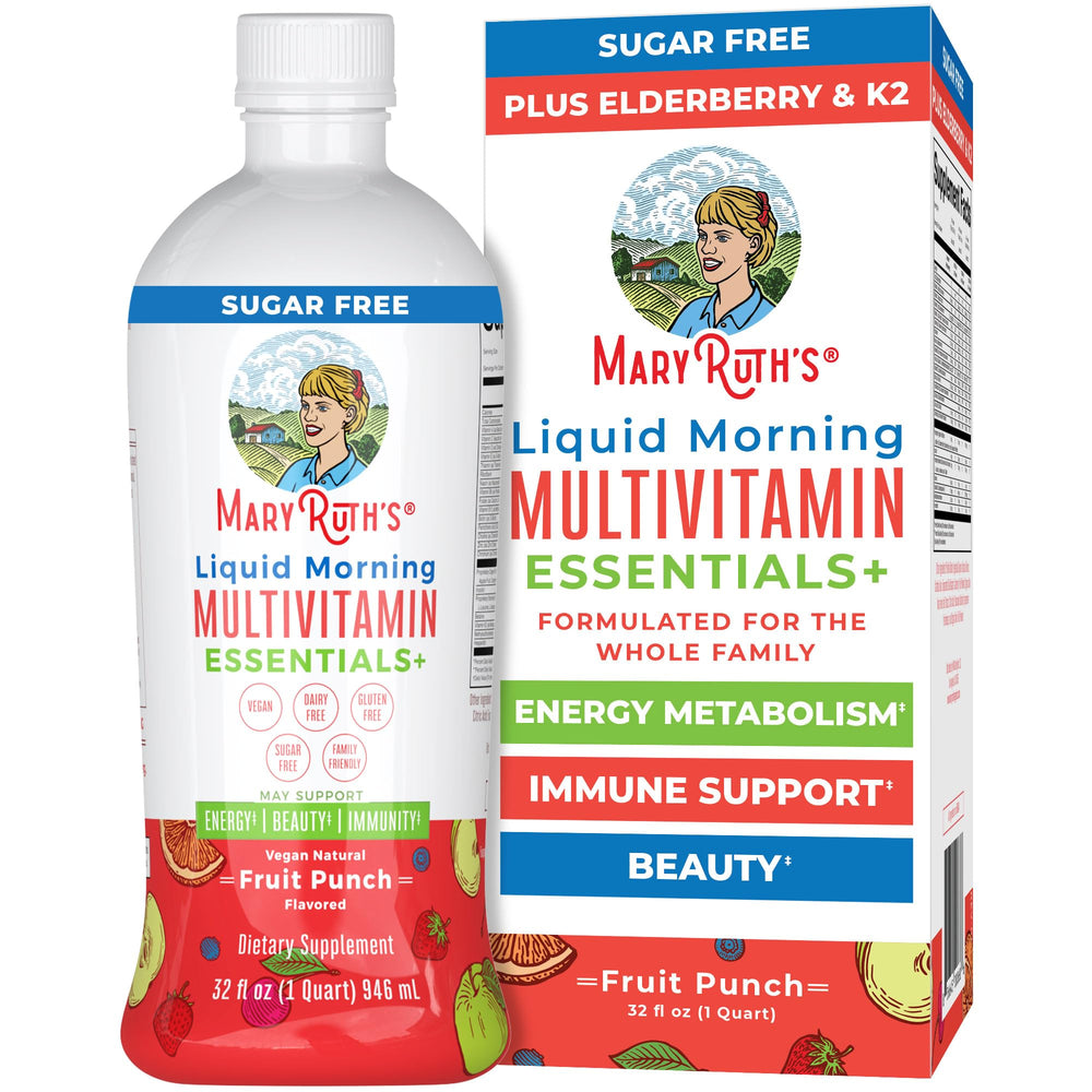 MaryRuth's Liquid Morning Multivitamin Essentials bottle for daily use and balance