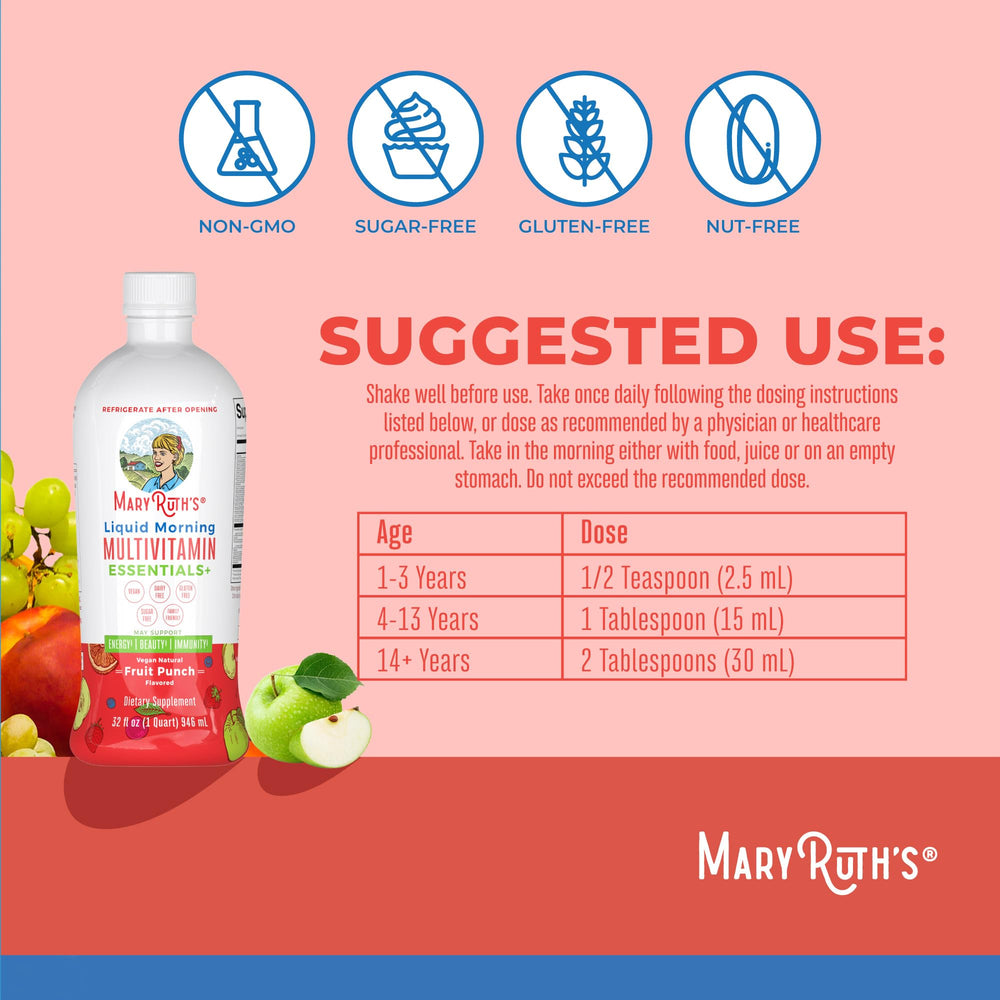 MaryRuth's Fruit Punch flavor liquid multivitamin mixed into a drink
