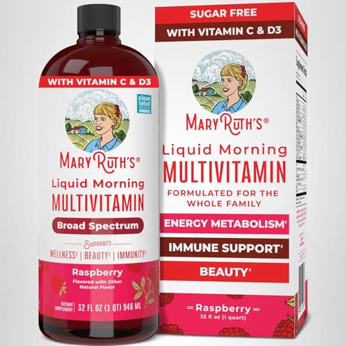 MaryRuth's liquid multivitamin packaging communicates serving size and ingredients clearly