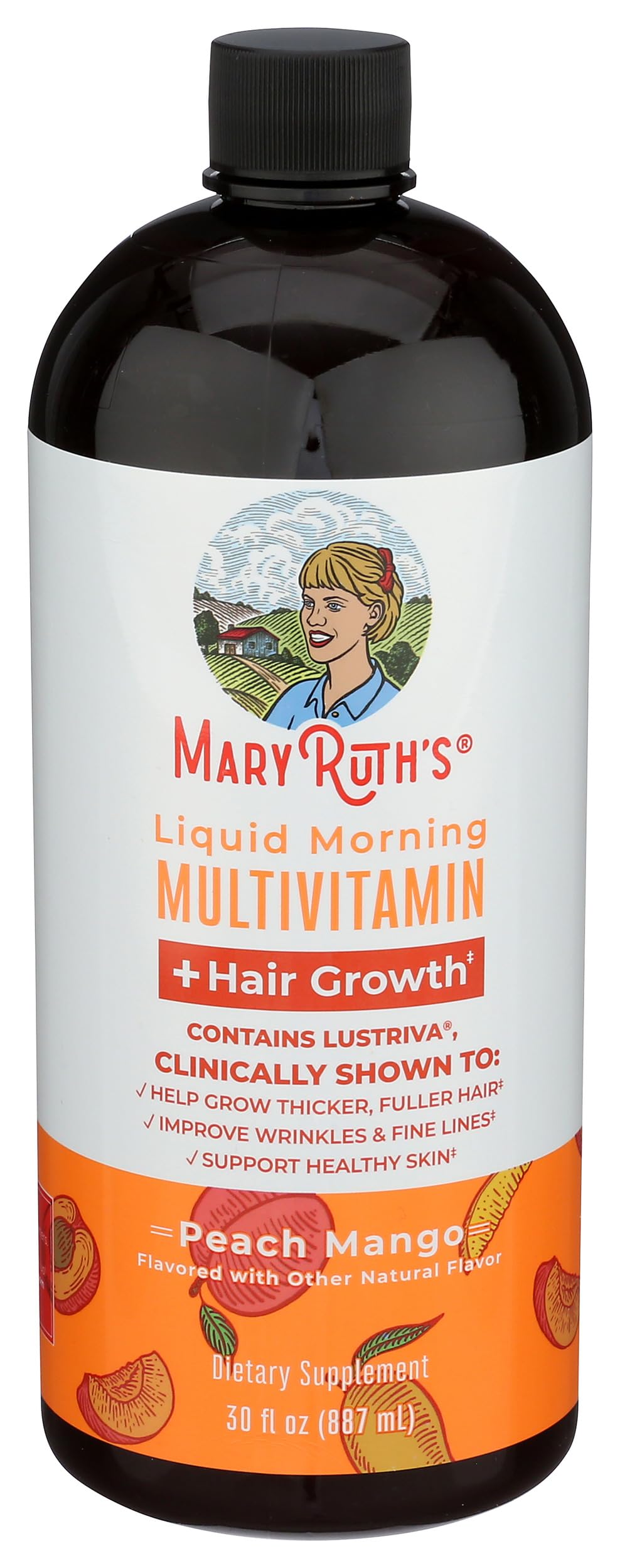 Glass of MaryRuth's liquid multivitamin ready for a morning routine, supporting daily wellness.