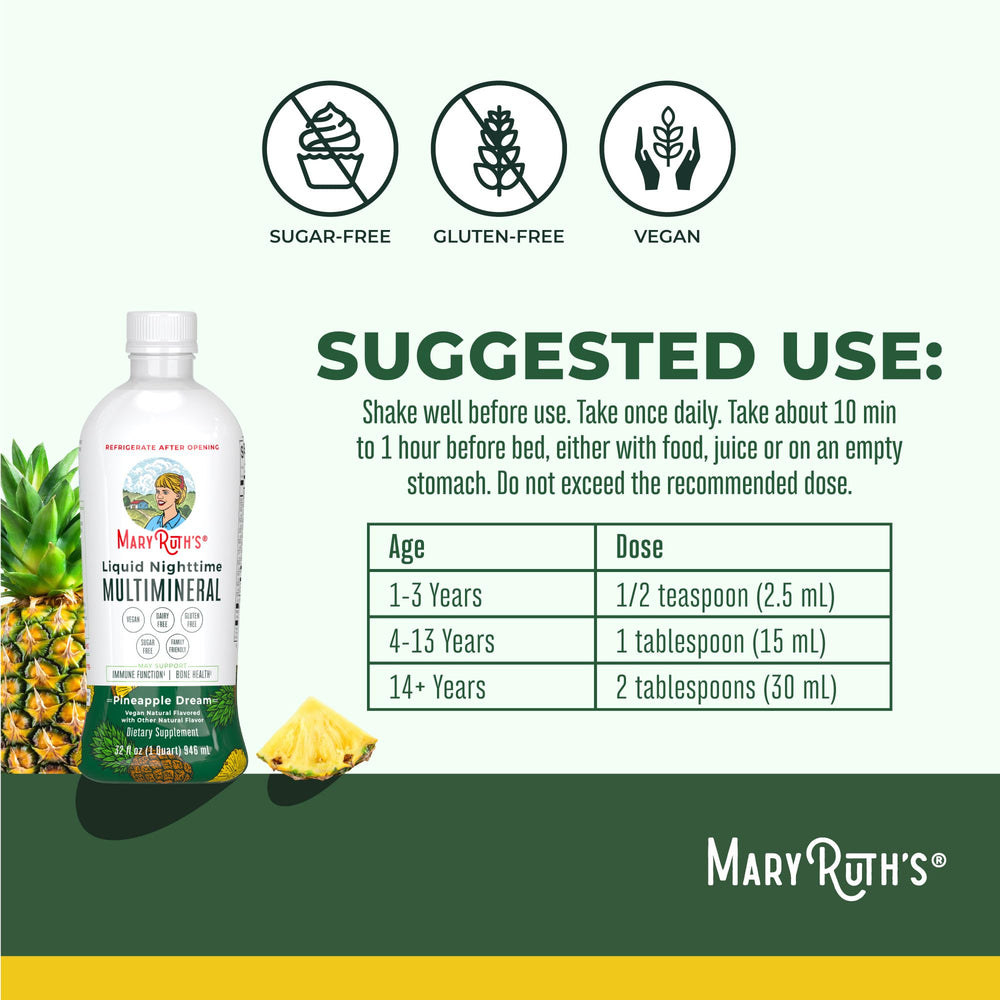 Close-up of MaryRuth's Liquid Nighttime Multimineral drops for precise measurement