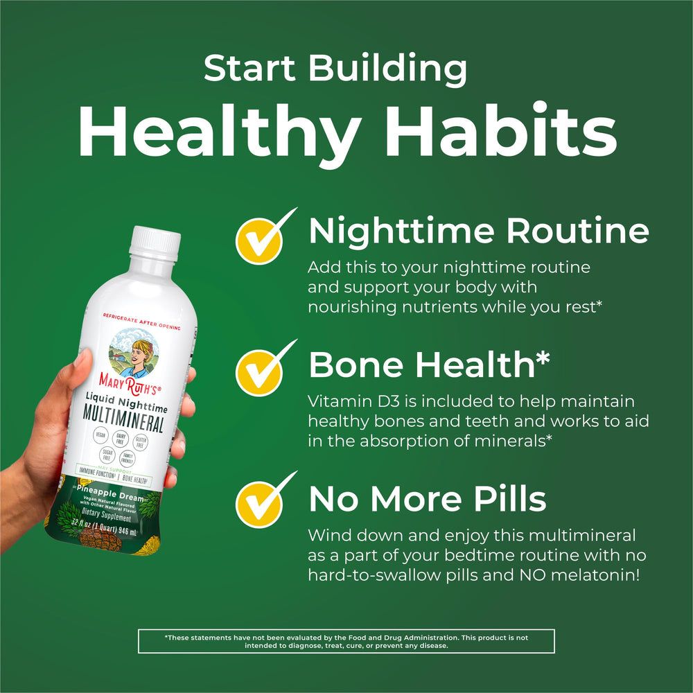 MaryRuth's Coconut flavor Nighttime Multimineral adds a smooth nightly taste