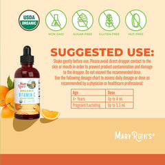 MARYRUTH'S liquid vitamin C drops with dropper for precise dosing