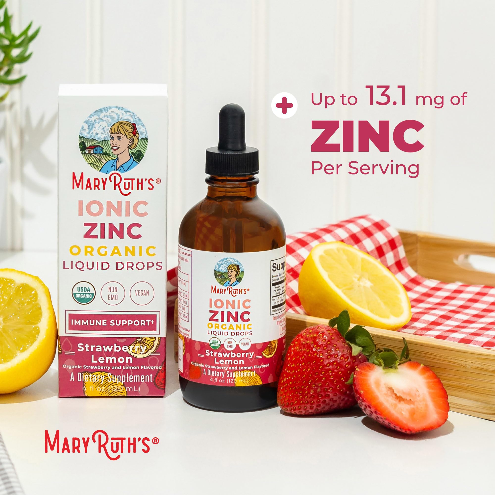 MaryRuth's bottle with clean label and B Corp certification badge