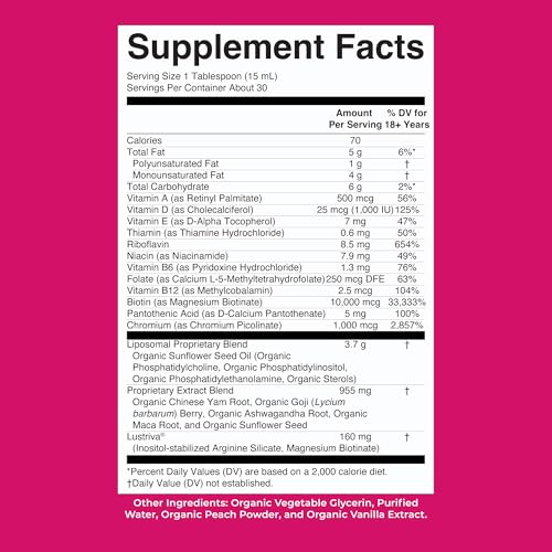 MaryRuth's Liposomal peach formula bottle for convenient daily intake.