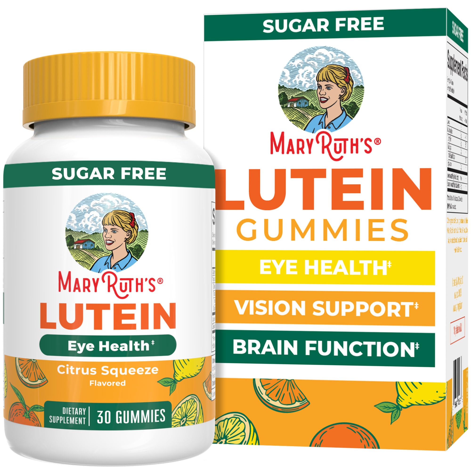 MaryRuth's Lutein Gummies bottle pour for easy daily eye health support.