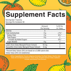MaryRuth's Lutein Gummies citrus flavor closeup highlighting tasty eye wellness.