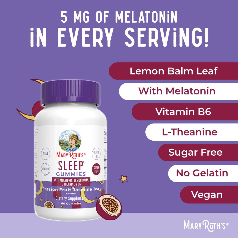 MARYRUTH'S melatonin sleep gummies evening routine context beside tea