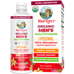 MaryRuth's Men Multivitamin bottle front supports daily wellness with plant-based nutrition.