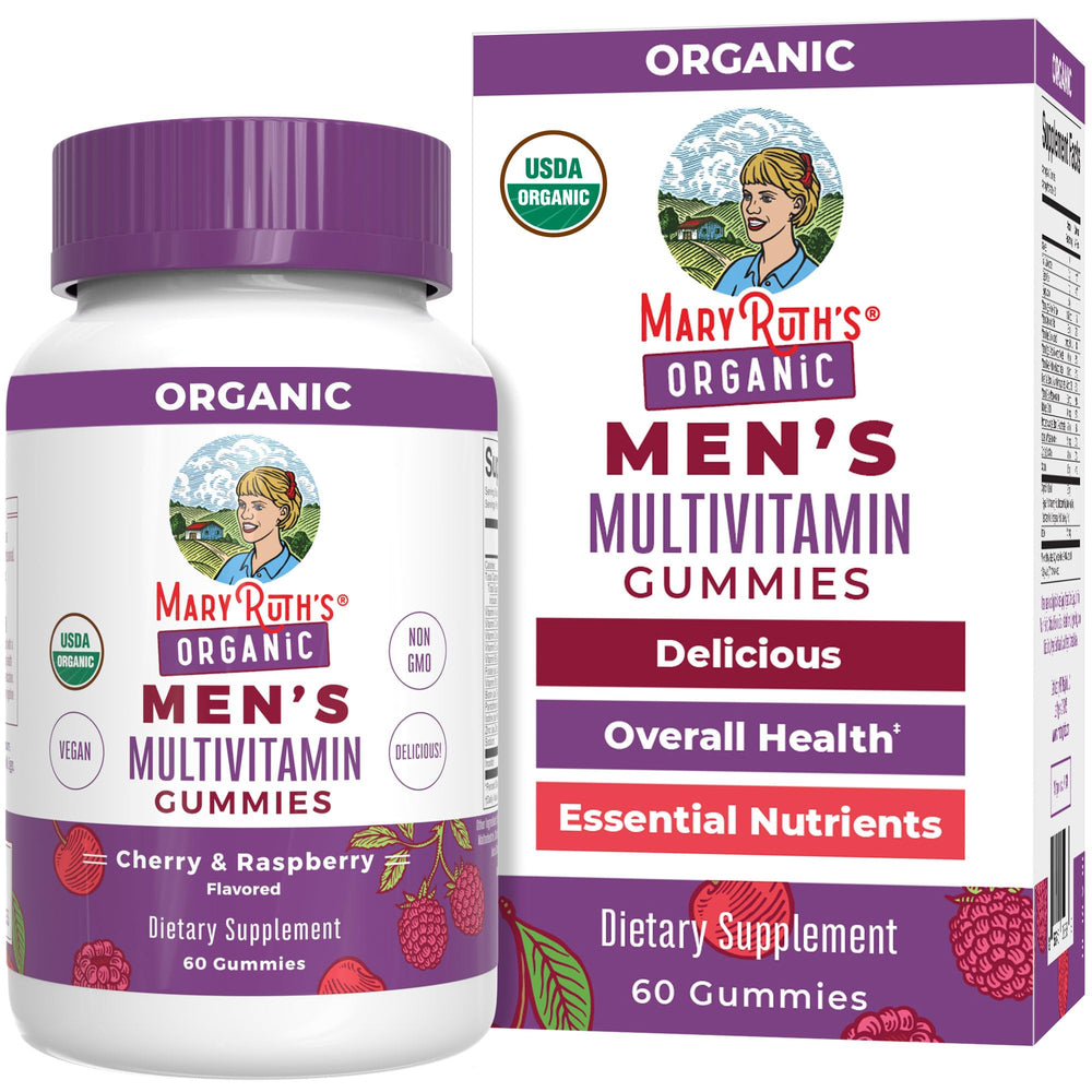 MaryRuth's mens vitamin gummies bottle for daily immune support.