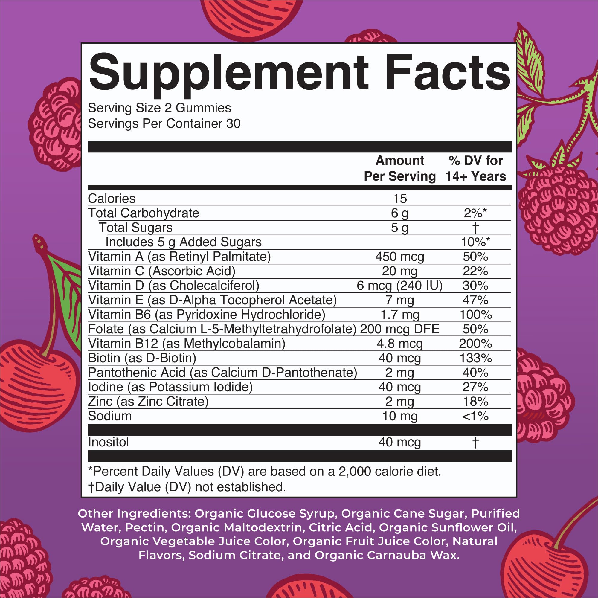 Close-up of MaryRuth's gummies showing berry flavors for daily wellness.