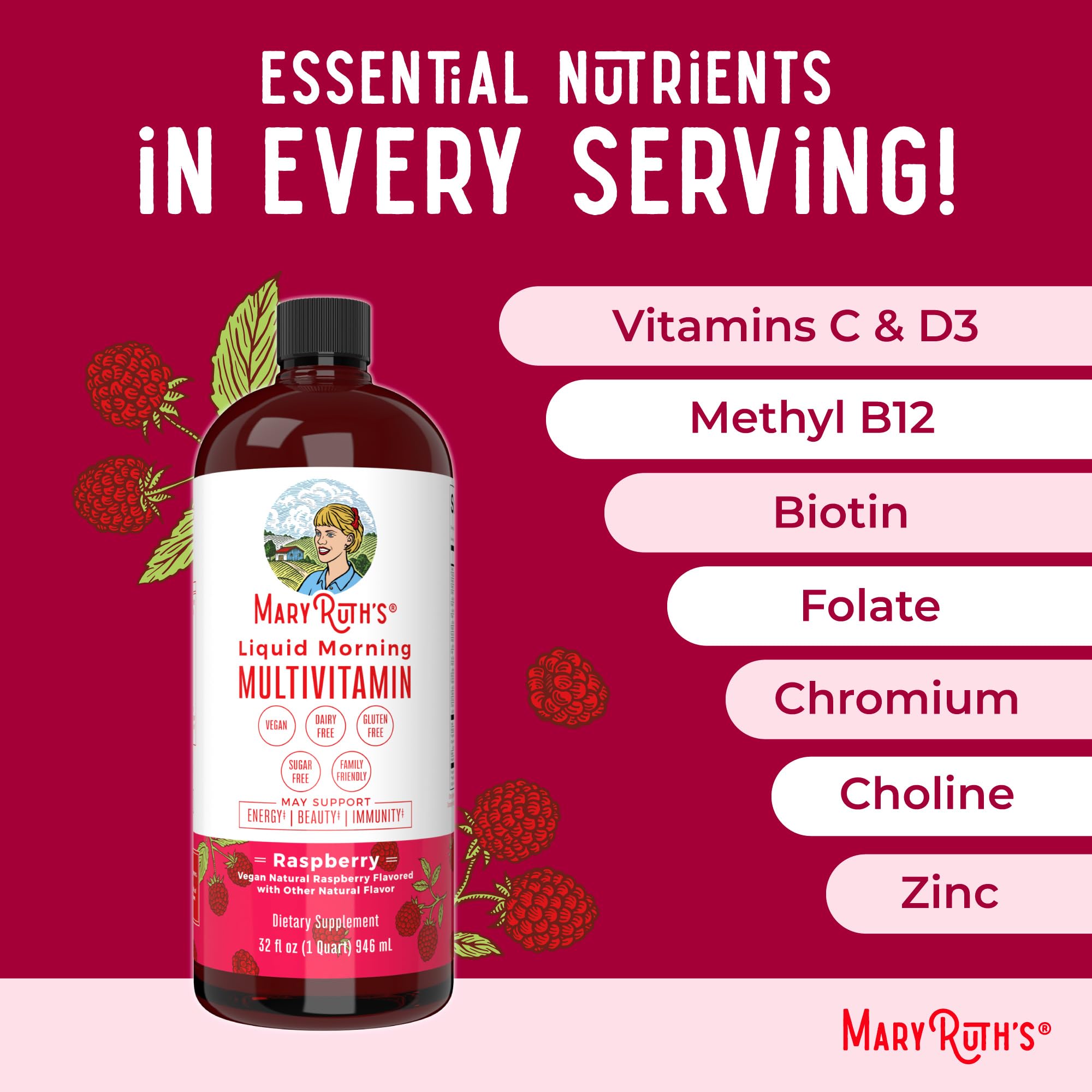 MaryRuth's Vegan non-GMO multivitamin option for daily nutrition
