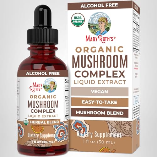 MARYRUTH'S Mushroom Complex usage instructions on label for easy dosing