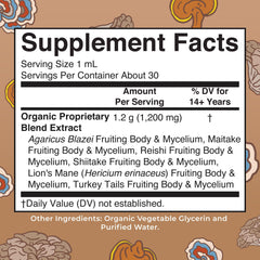 MARYRUTH'S Mushroom Complex drops ready to place directly in the mouth for quick use