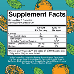 MaryRuth's orange flavor gummies pack highlighting vegan, plant-based vitamin C for everyday wellness.