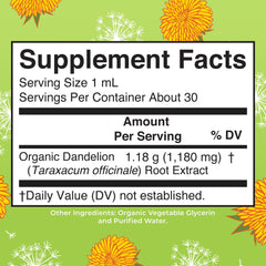 MaryRuth's Dandelion Root Liquid Dropper enables precise 1 mL servings.