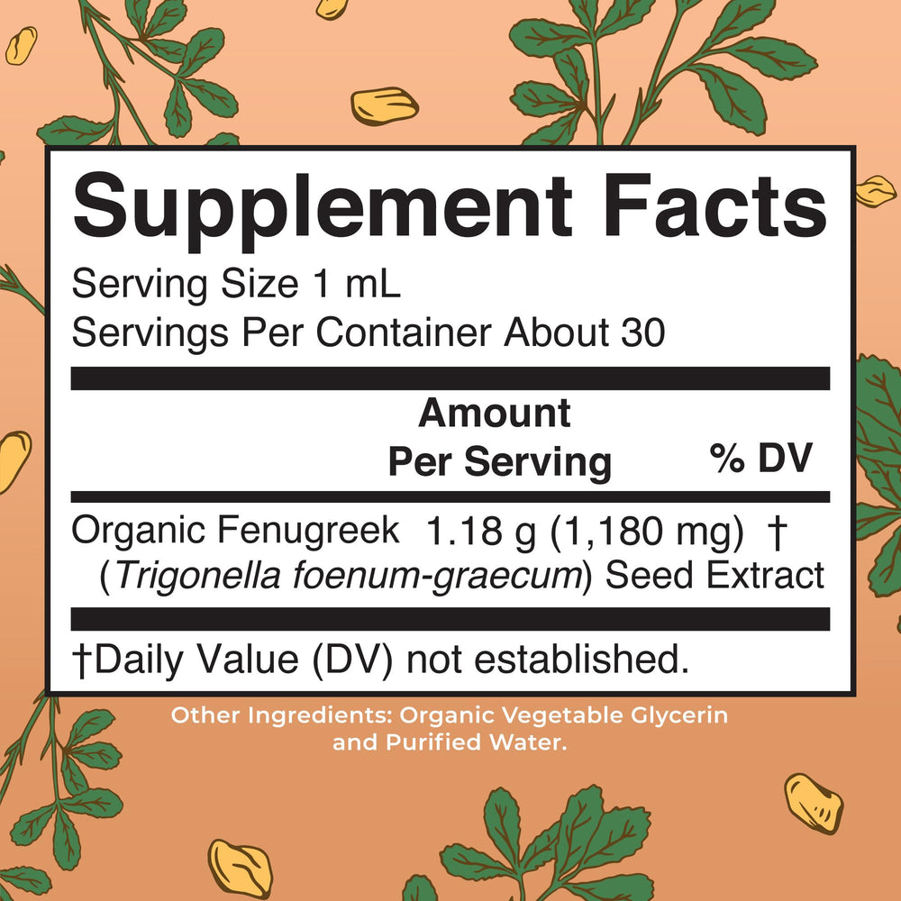 MaryRuth's Organic Fenugreek Seed Liquid Extract dropper dispense for precise dosing.