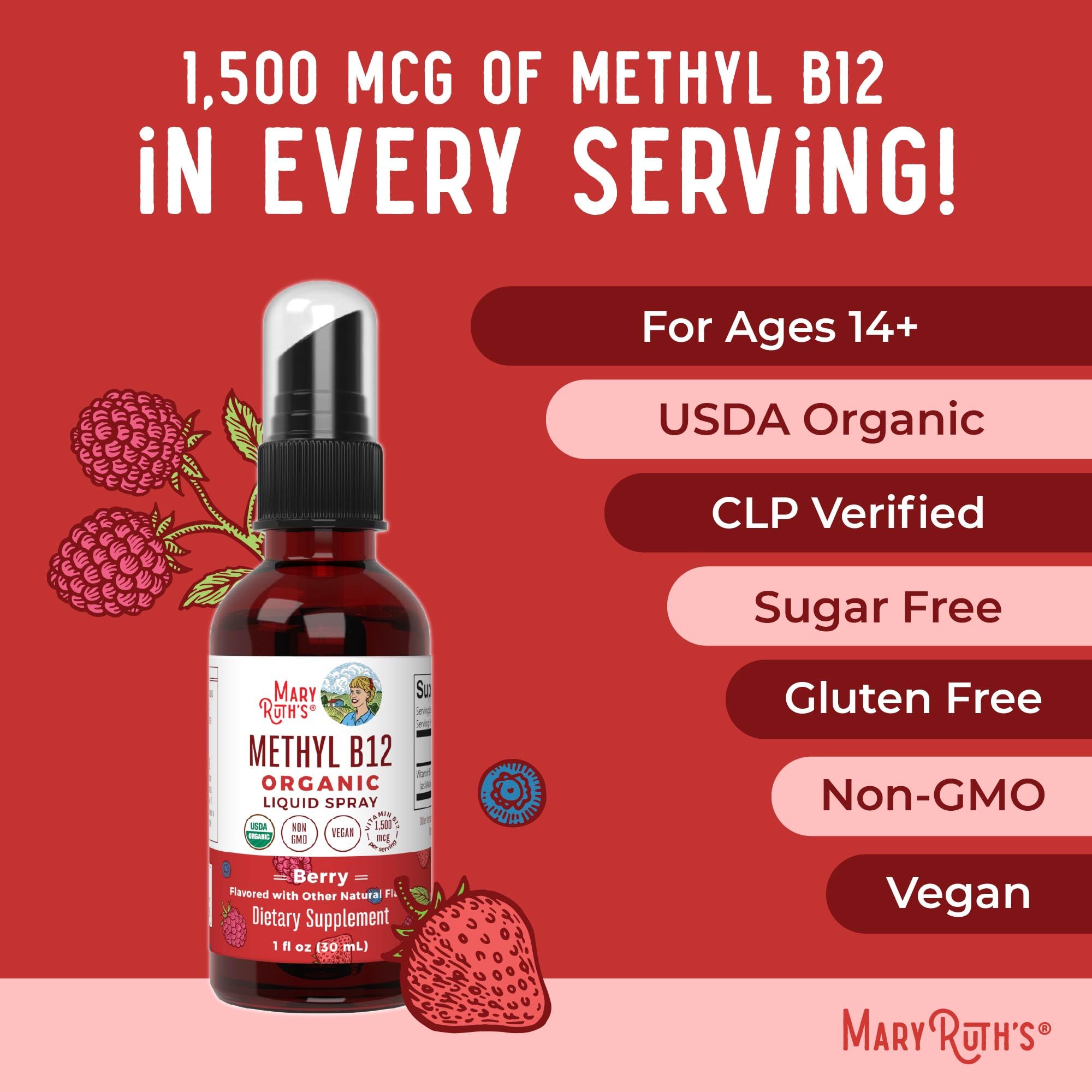 MaryRuth's two-sprays dosage illustration suggests simple daily routine.