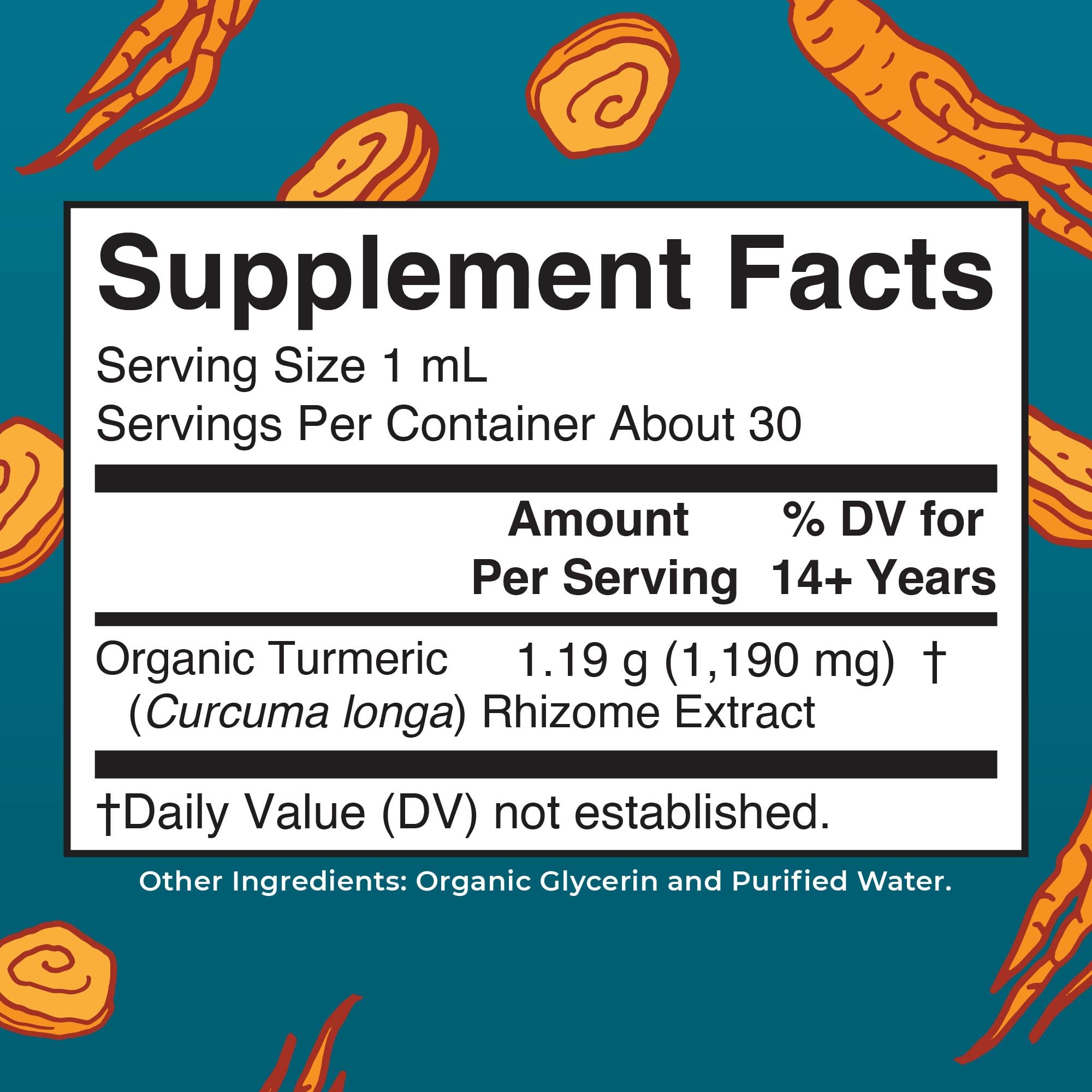 MARYRUTH'S Organic Turmeric Liquid Extract dropper dispensing golden tincture into water for convenience.