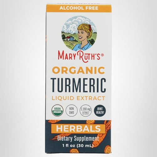 MARYRUTH'S turmeric tincture ready to add to water or meals.