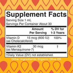 MARYRUTH'S Organics D3+K2 drops dosing scene for toddlers.