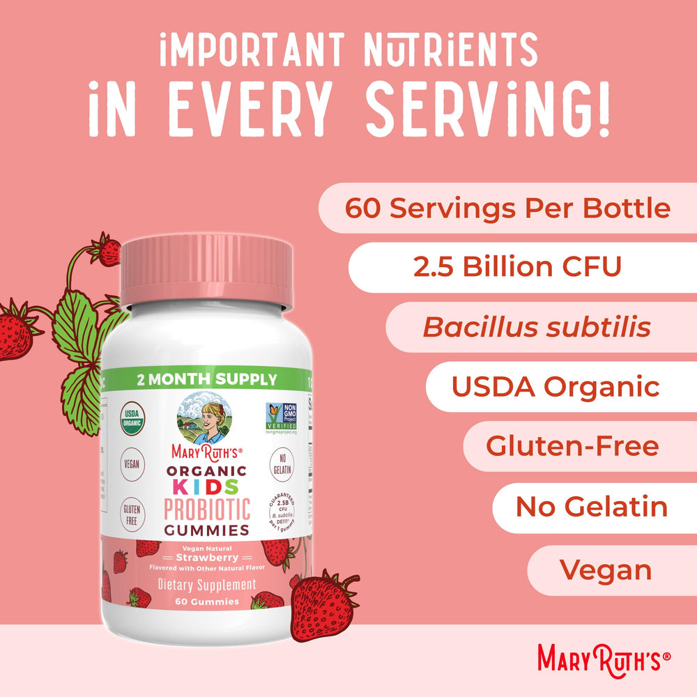 MaryRuth's Organics dairy-free and gluten-free probiotic with no gelatin.