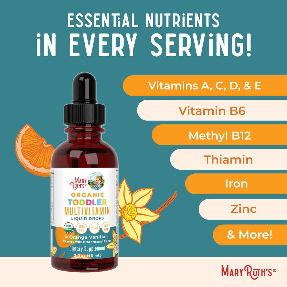 MaryRuth's Organics dairy-free and gluten-free drops for sensitive toddlers.