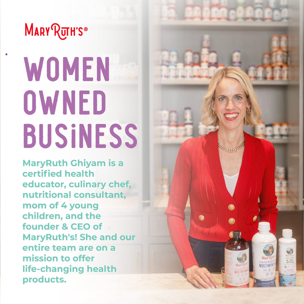 MARYRUTH'S infant multivitamin bottle with dosage instructions