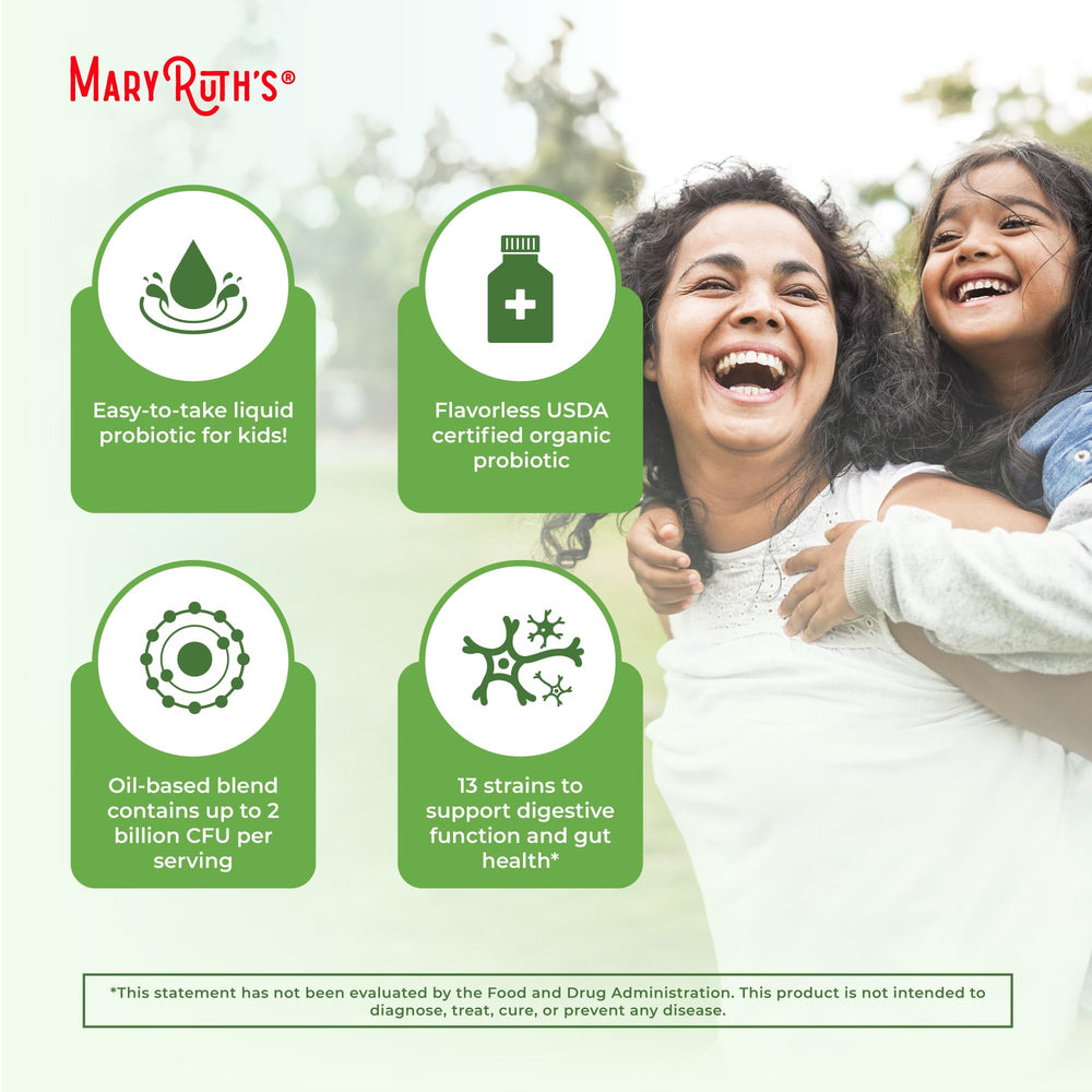 MaryRuth's Organics Liquid Probiotic 2B CFU badge on bottle