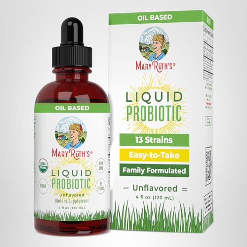 MARYRUTH'S Organics probiotic dropper shown adding to a glass for easy daily use.