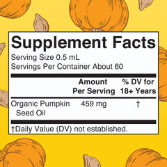 MaryRuth's Organics Pumpkin Seed Oil drops being poured for on-the-go use