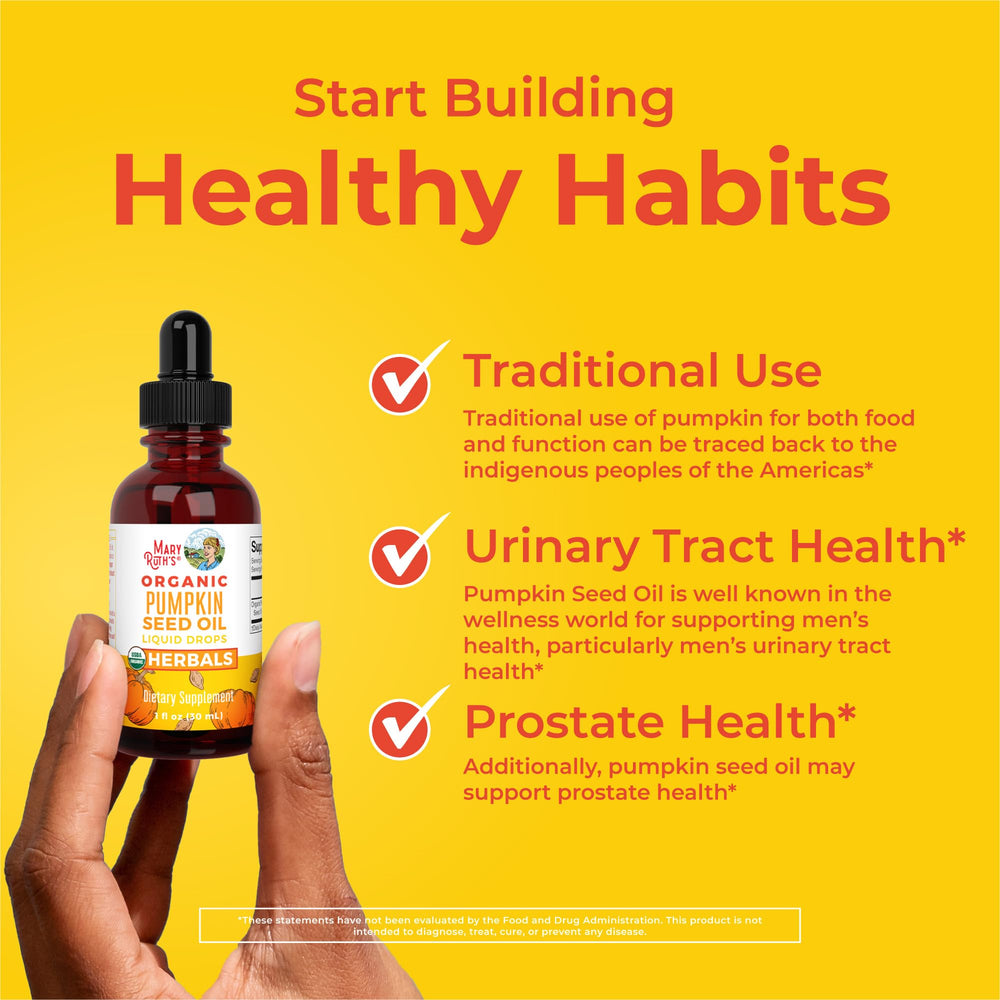 MaryRuth's Organics Pumpkin Seed Oil vial signaling premium sourcing