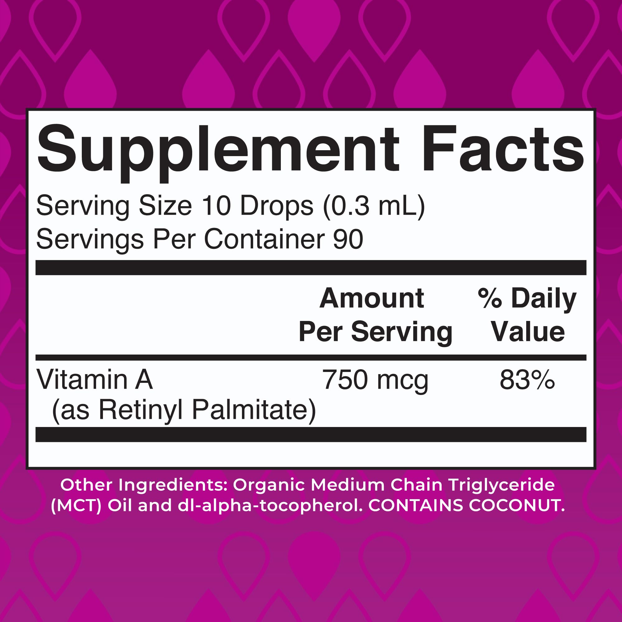 Dropper releasing MaryRuth's Vitamin A Drops into a glass