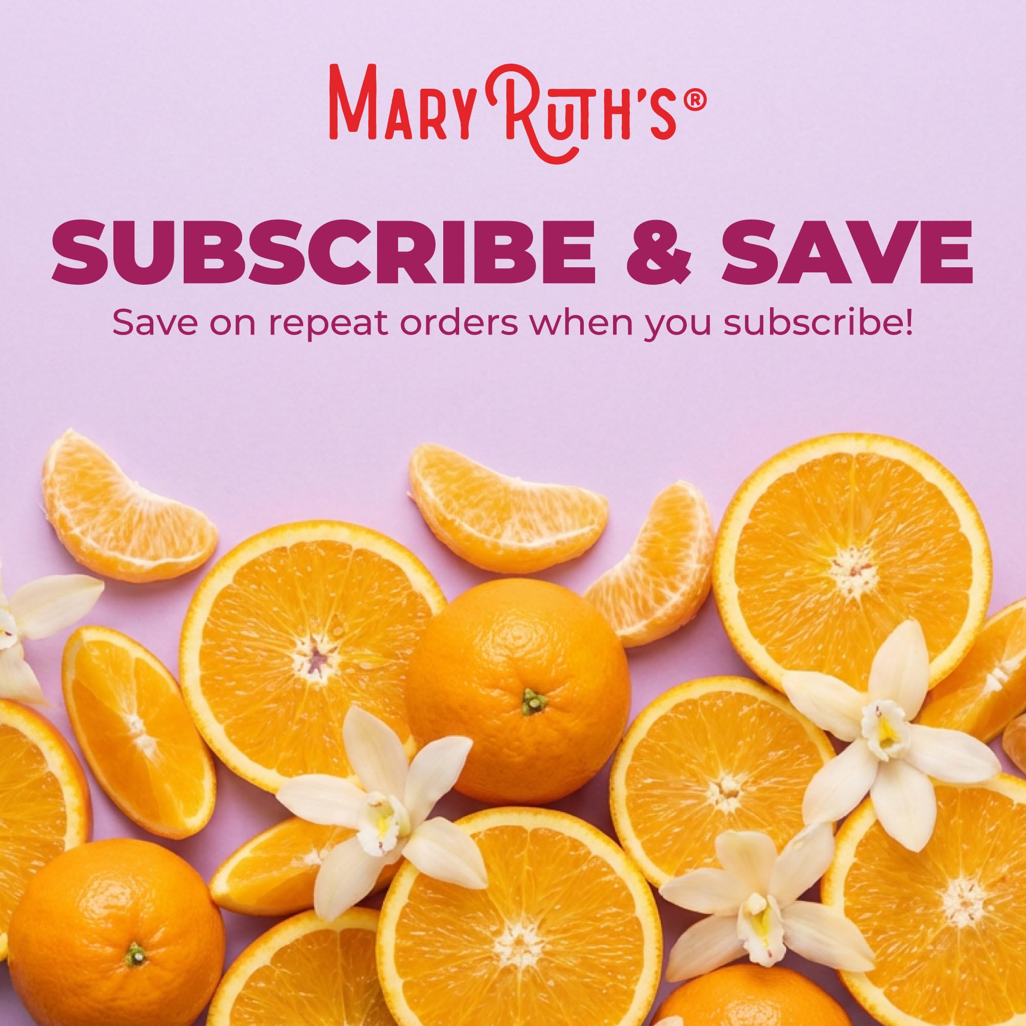 Orange vanilla flavor note with MaryRuth's Liposomal bottle.