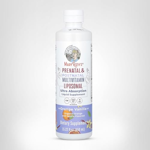 Nutrition label panel on MaryRuth's Prenatal Postnatal Liposomal.