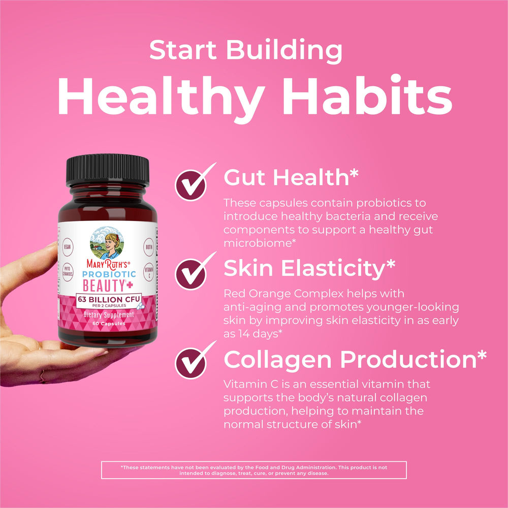 MaryRuth's Probiotic Beauty bottle with gloss for premium packaging.