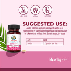 MaryRuth's Probiotic Beauty capsules capsules inside a bottle.
