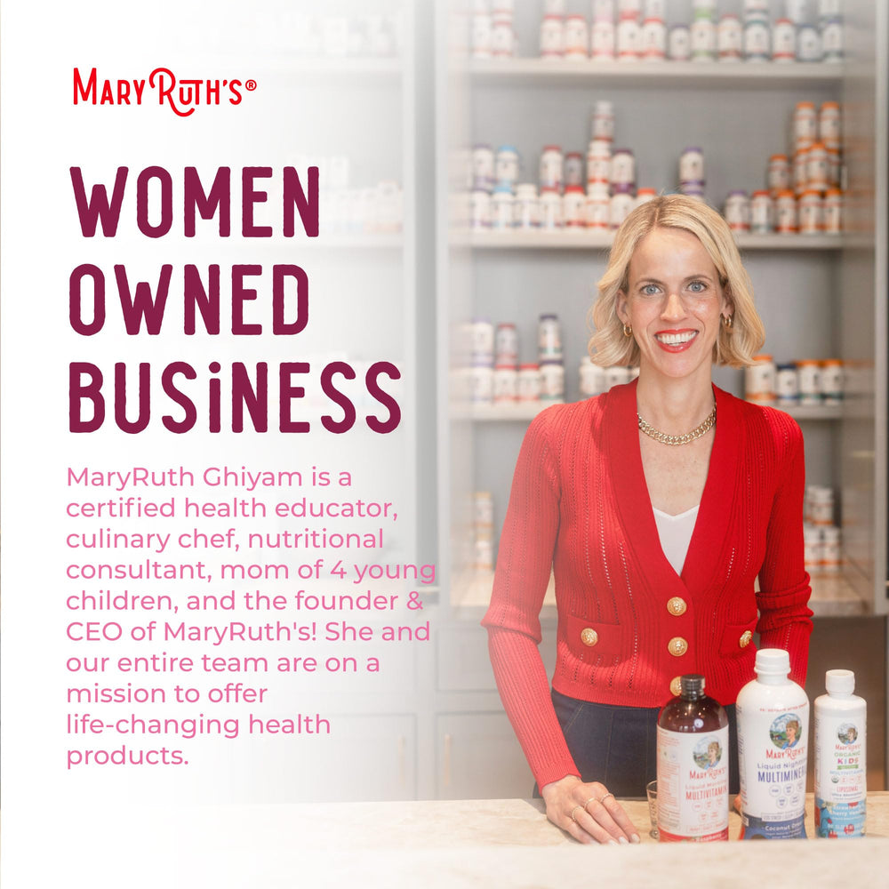 MaryRuth's Probiotic Beauty capsules packaging and branding on display.
