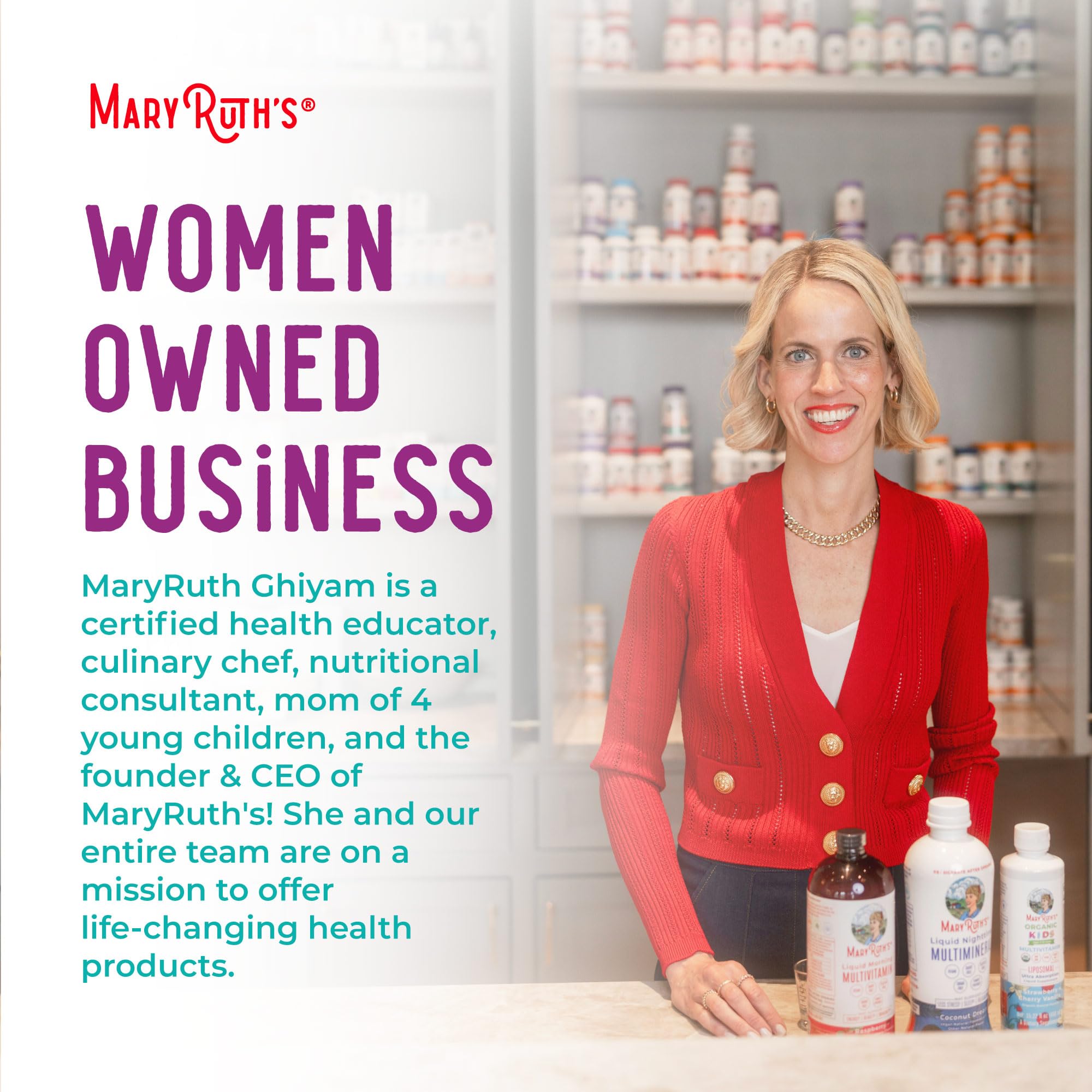 MaryRuth's Sea Moss Gummies bottle-label view on shelf