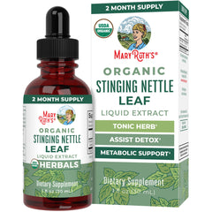 MARYRUTH'S stinging nettle leaf extract bottle labeled for organic detox support