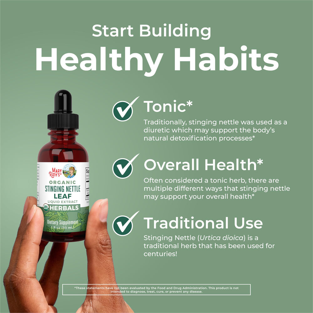 Nettle extract added to water for convenient consumption