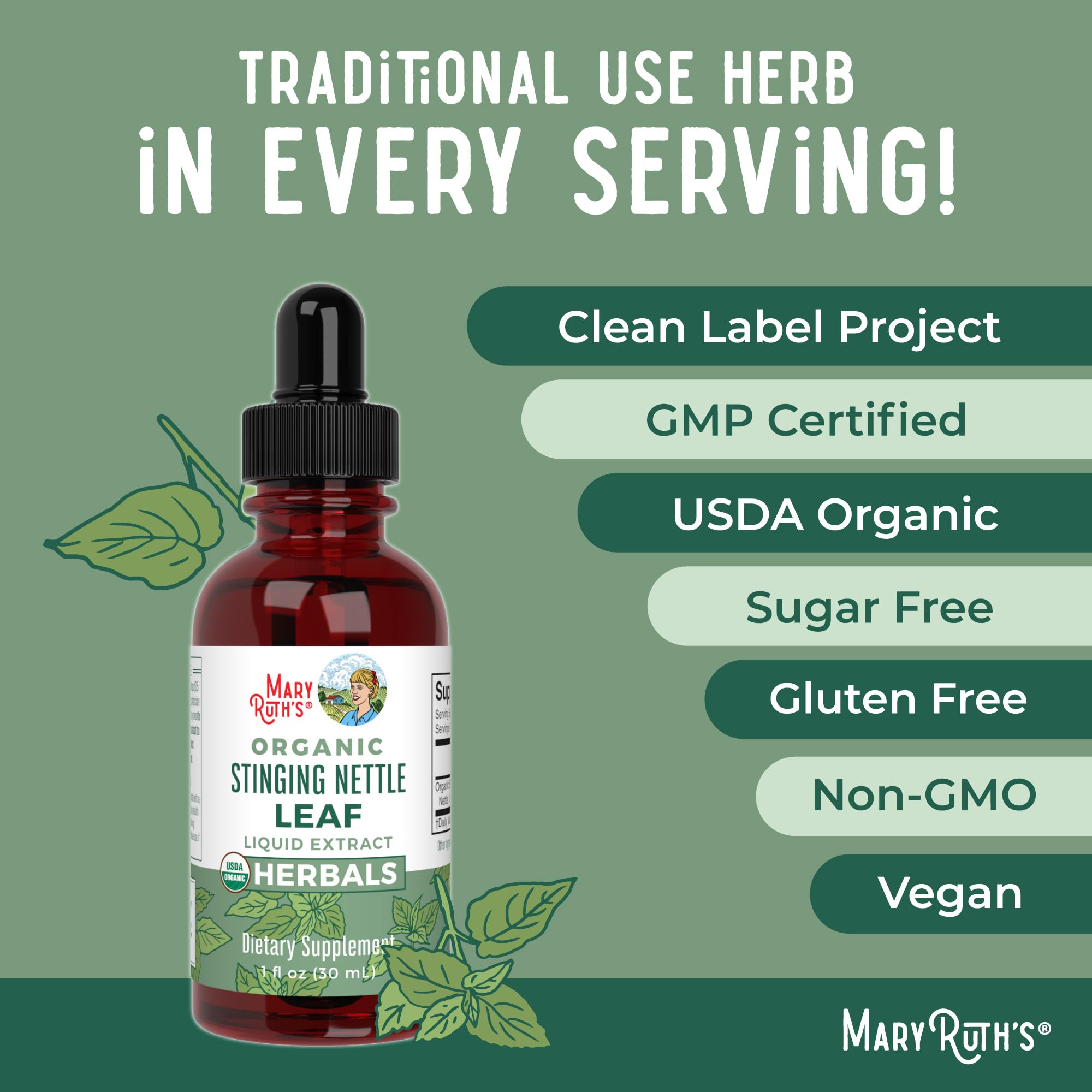 Clear tincture in a glass bottle with glycerin base