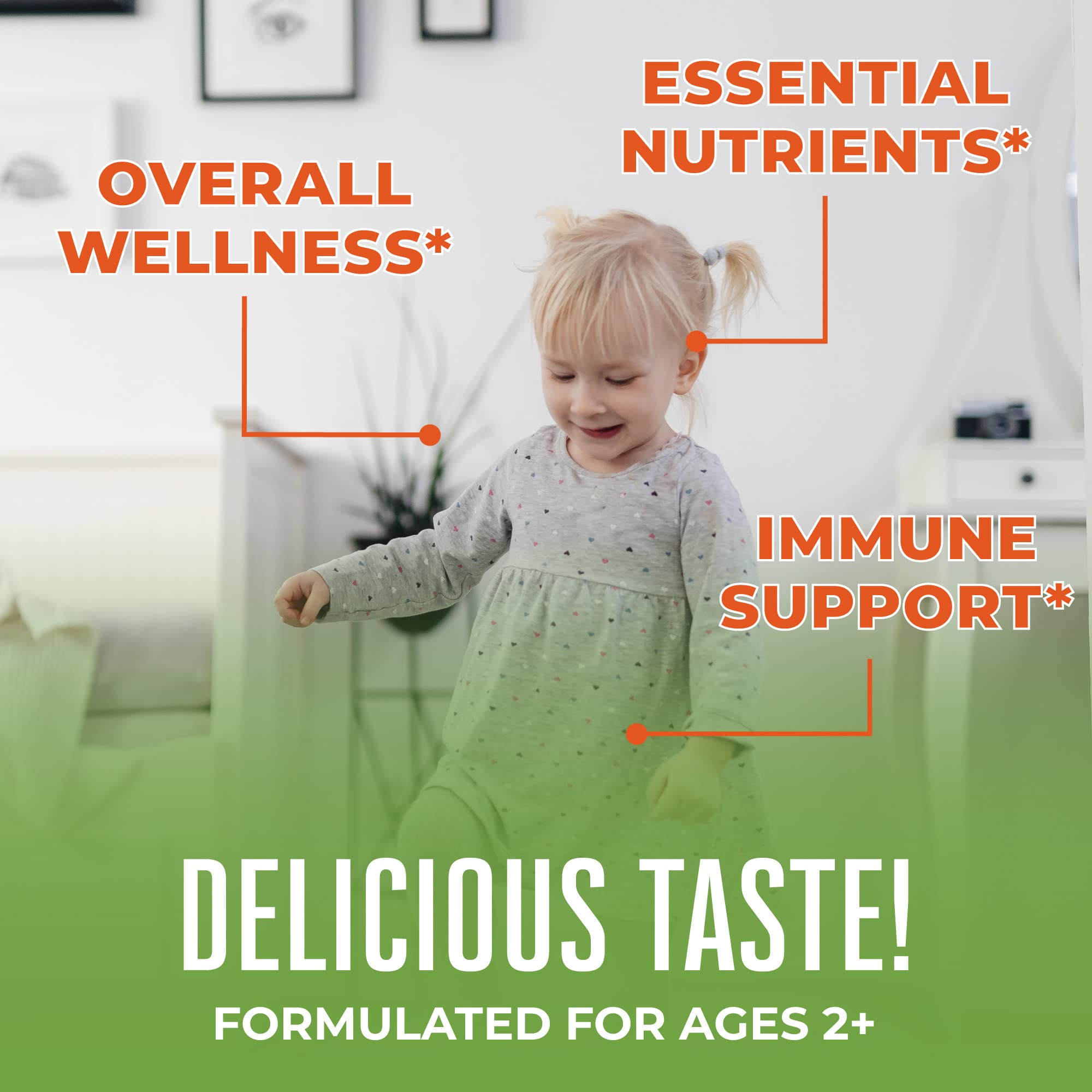 MARYRUTH'S sugar free kids bottle back label — clear ingredients overview.