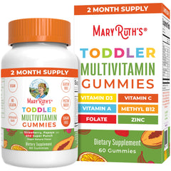 MARYRUTH'S sugar free kids bottle front — tasty daily vitamins for toddlers.
