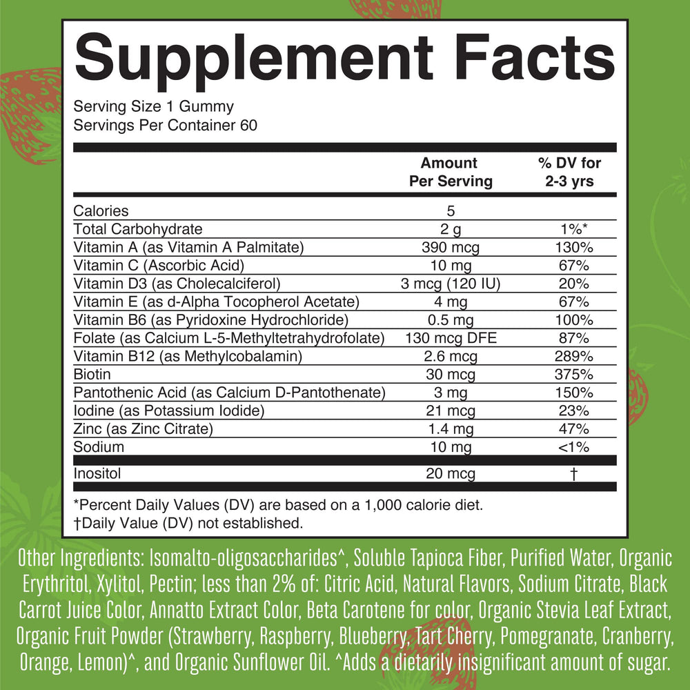 MARYRUTH'S sugar free kids flavors super punch — flavor variety encourages daily gummies.