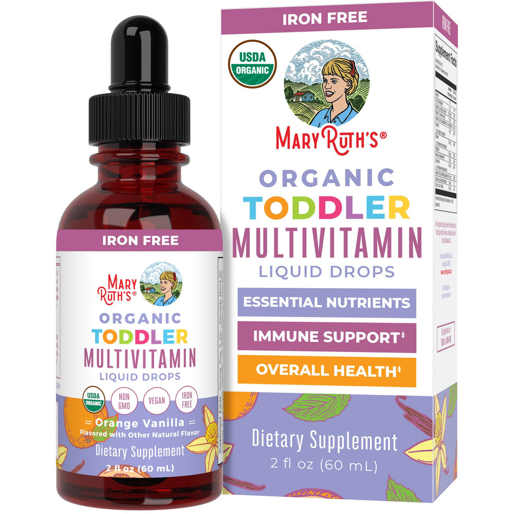 MaryRuth's Toddler Multivitamin bottle with dropper for easy daily drops.