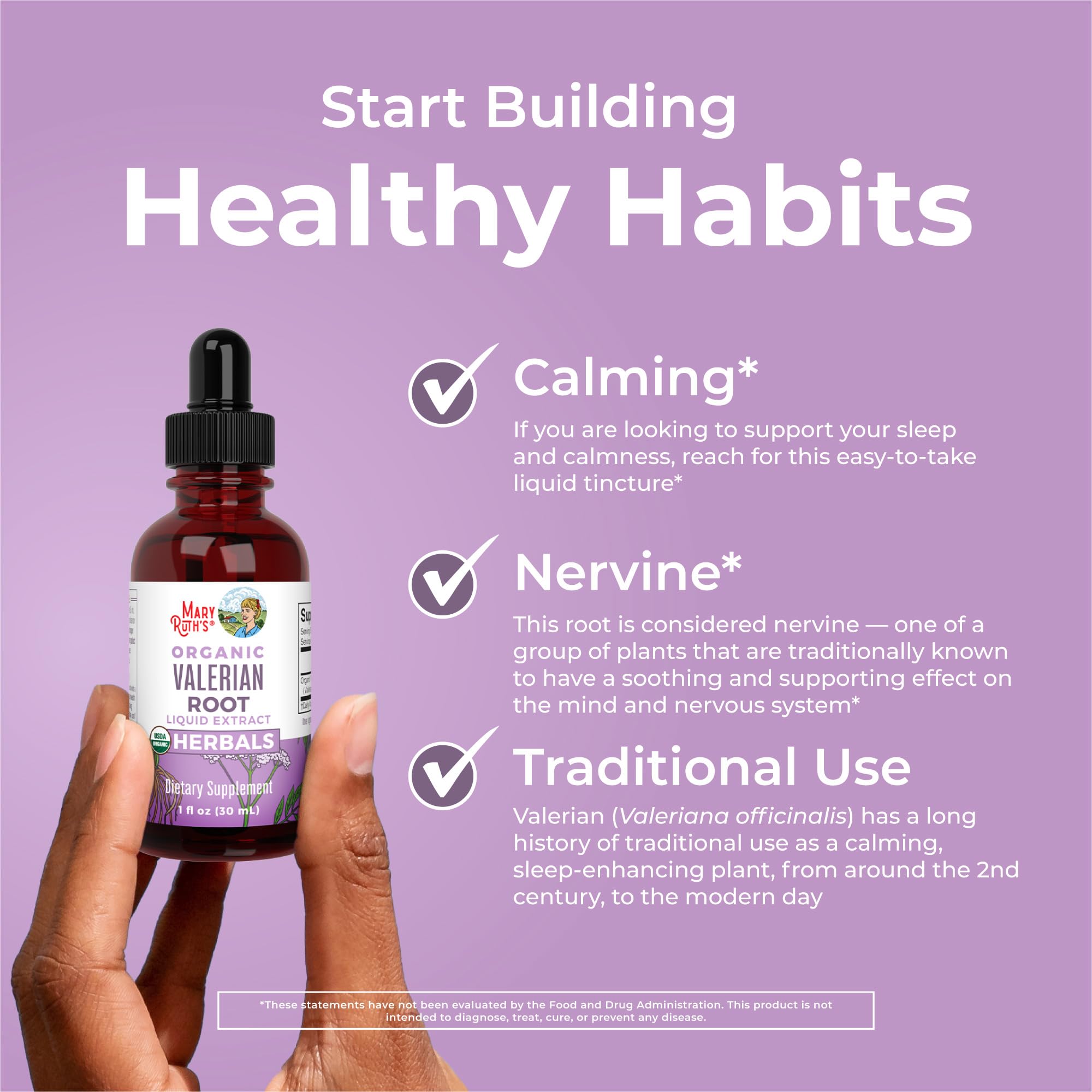 MARYRUTH'S valerian liquid drops measuring-drops demonstrate flexible dosing