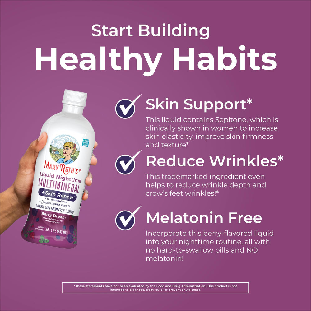 MaryRuth's vegan non-GMO badge emphasizes plant-based, purified ingredients.