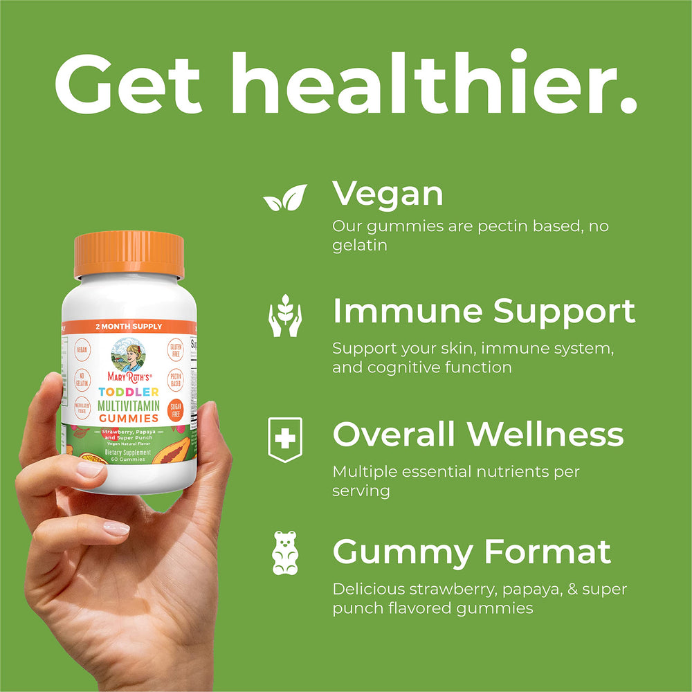 MARYRUTH'S vegan non-GMO badge — aligns with dietary preferences for families.