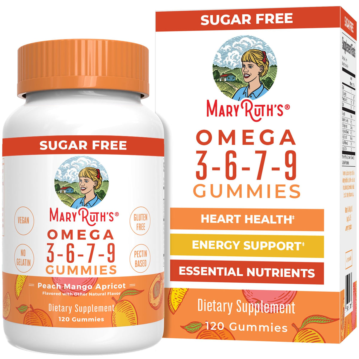 MaryRuth's vegan omega gummies bottle for convenient daily omega support.